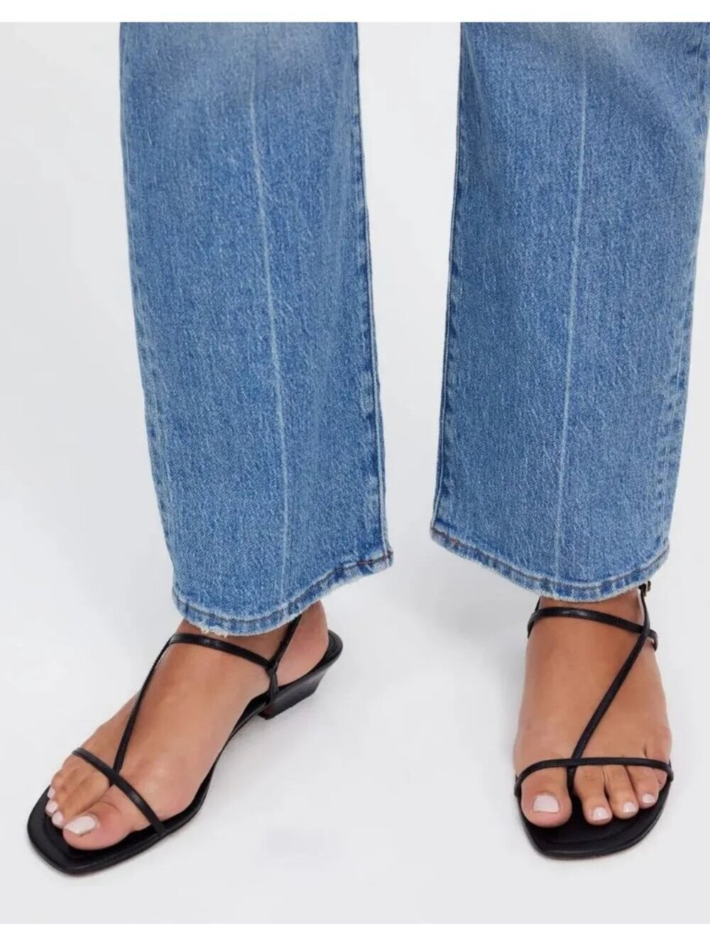 Madewell The Maycie Asymmetric T-Strap Leather Sandal Buckled SlingBack 8